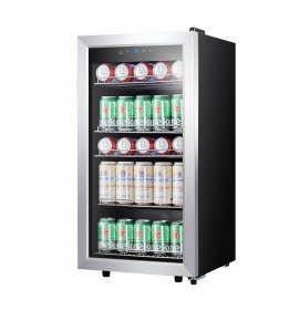 Kalamera Mini Beverage Refrigerator Freestanding- 120 Cans Capacity Beverage Cooler- for Soda, Water, Beer or Wine - for Kitchen or Bar with White Interior Light